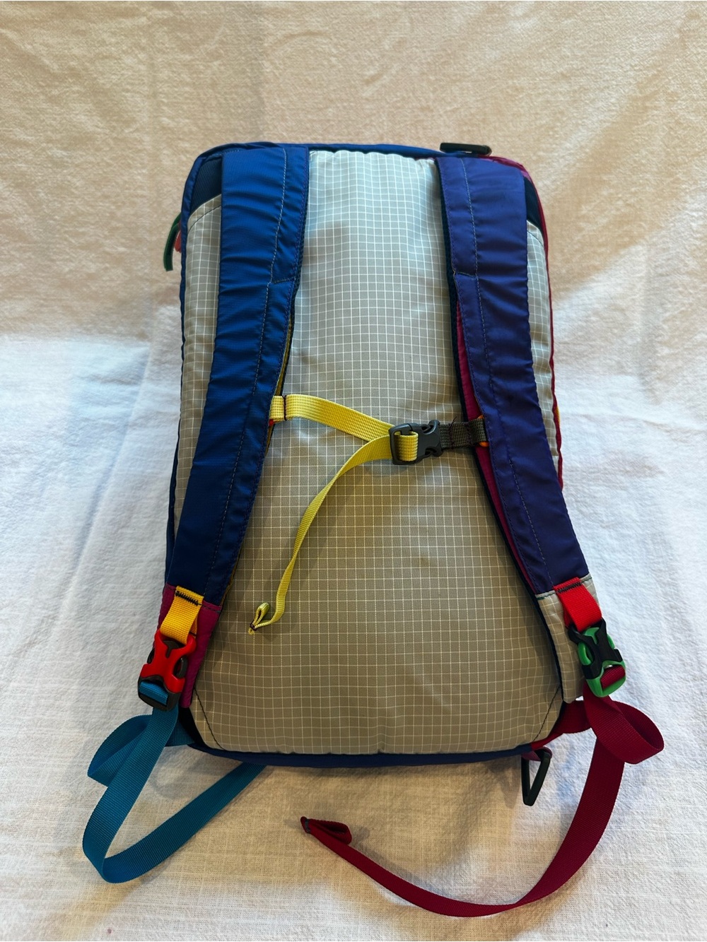 cotopaxi colorblock backpack in blue, red, and yellow - Picture 5 of 5